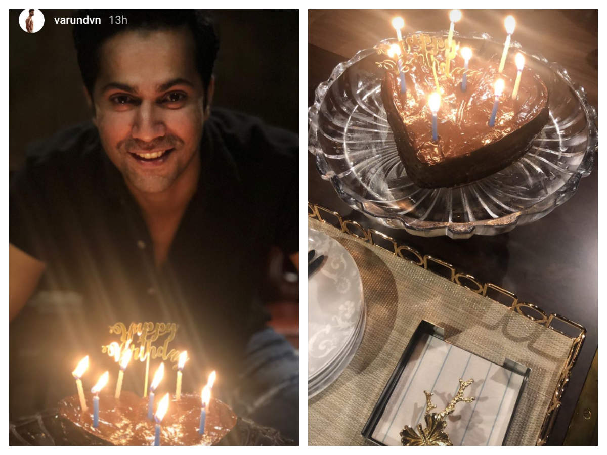 Varun Dhawan Celebrates His 33rd Birthday With A Decadent Chocolate Cake The Times Of India
