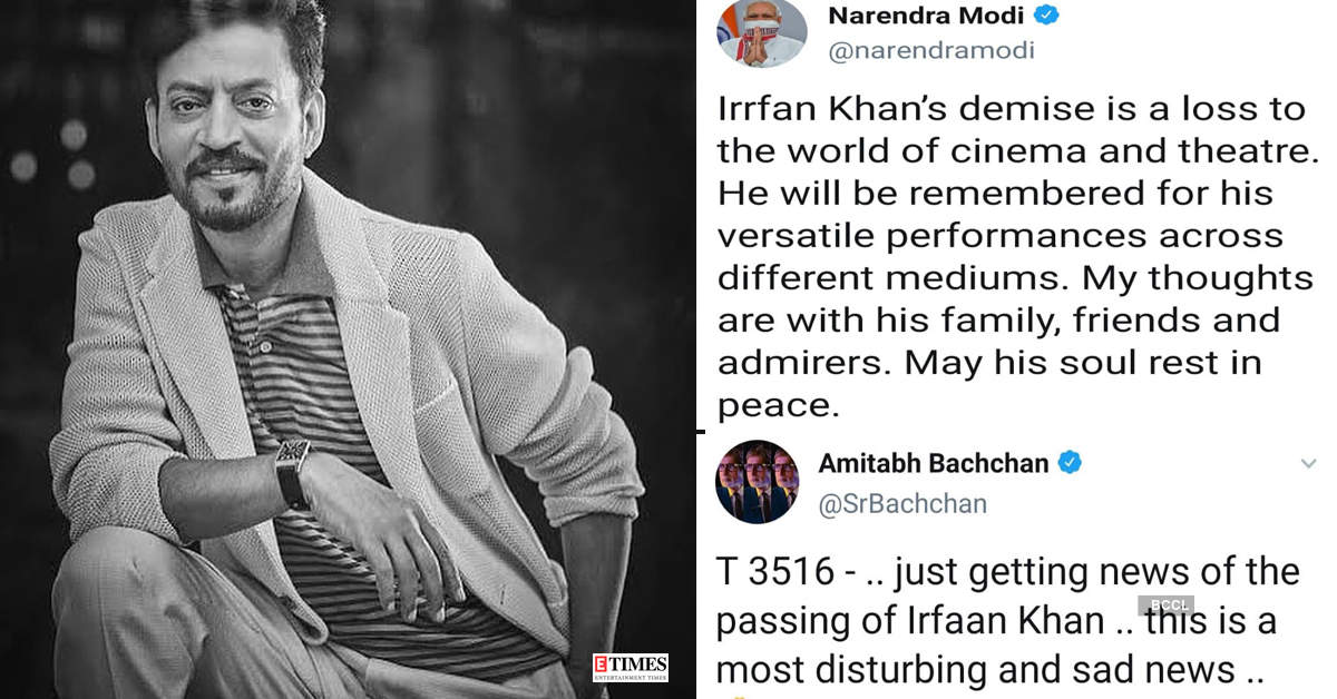 From PM Narendra Modi, Virat Kohli to Big B, tributes pour in for legendary actor Irrfan Khan