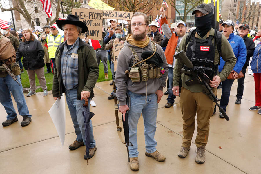 In pics: Armed protesters storm Michigan State House against COVID-19 lockdown