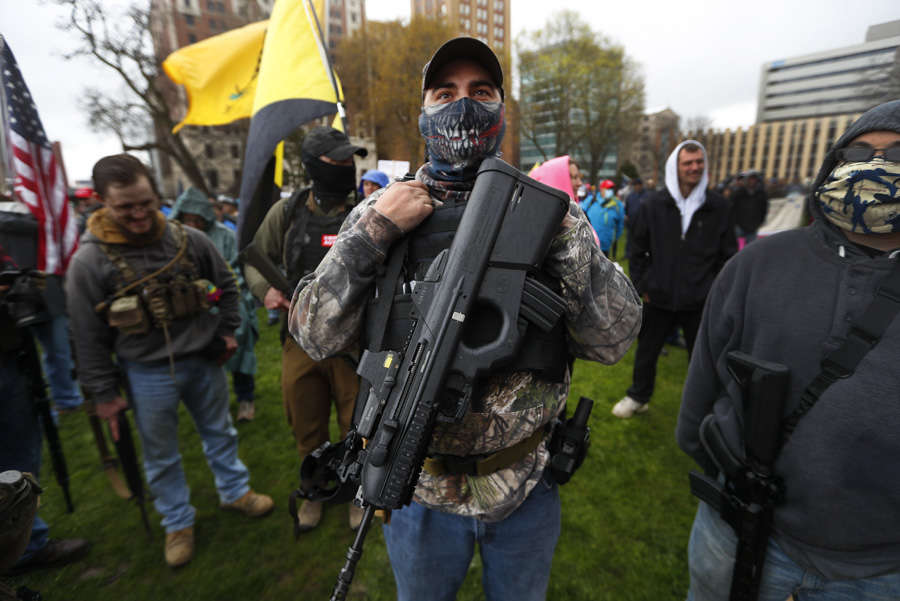 In pics: Armed protesters storm Michigan State House against COVID-19 lockdown