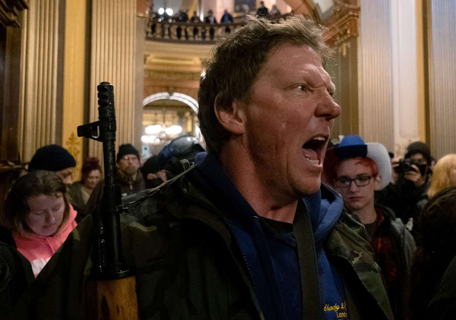 In pics: Armed protesters storm Michigan State House against COVID-19 lockdown