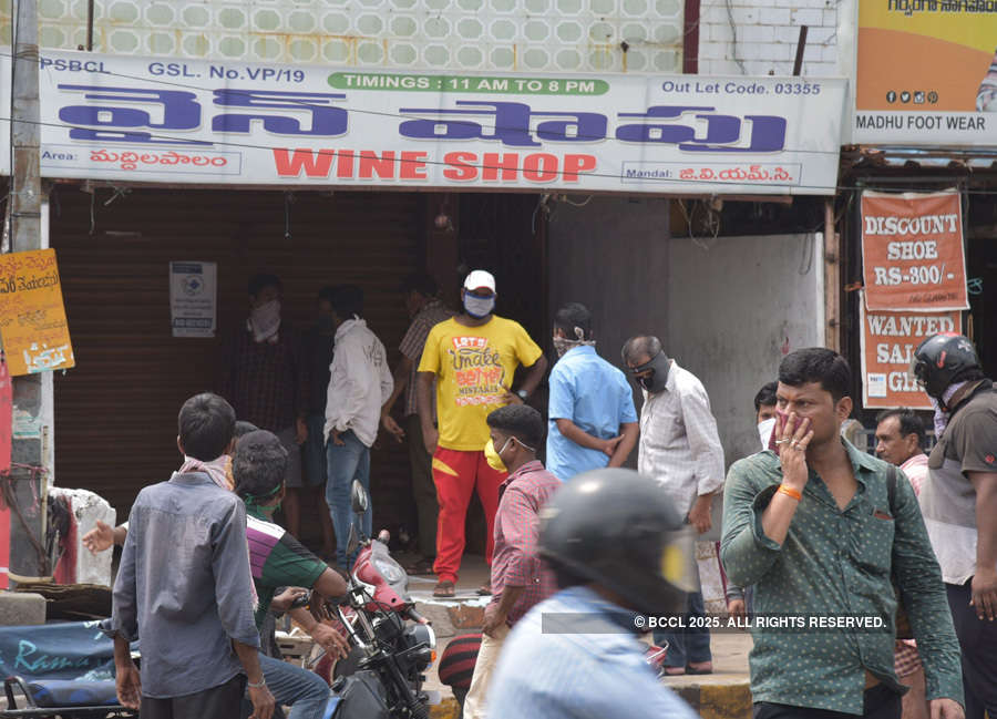 In pics: Long queues outside liquor shops as govt relaxes lockdown