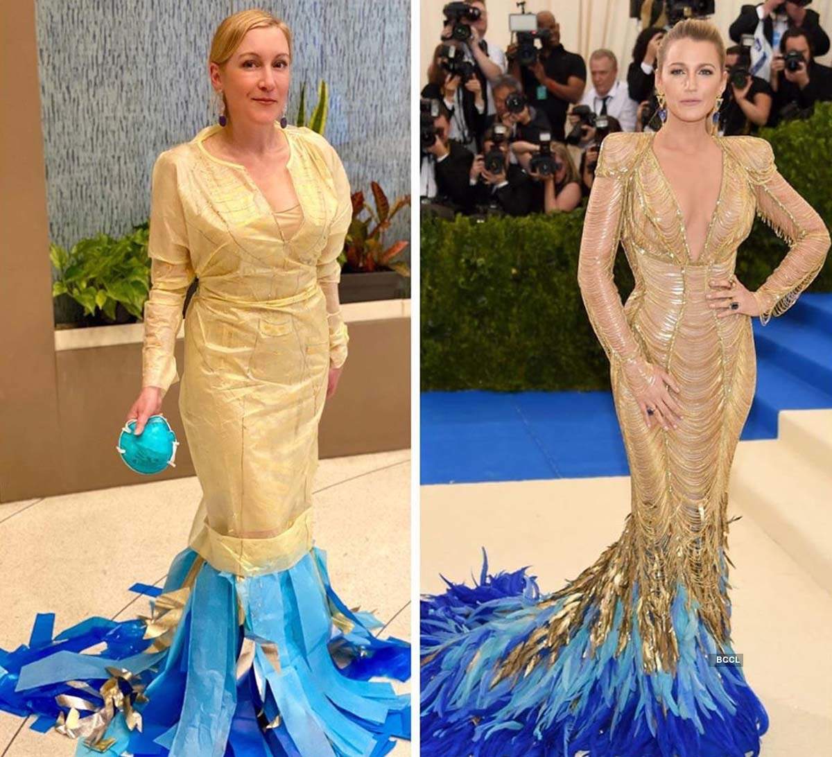 One creative guy recreated Met Gala gowns out of trash bags, tin