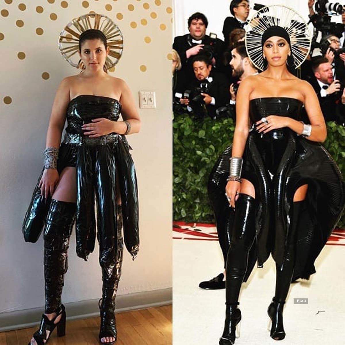 One creative guy recreated Met Gala gowns out of trash bags, tin