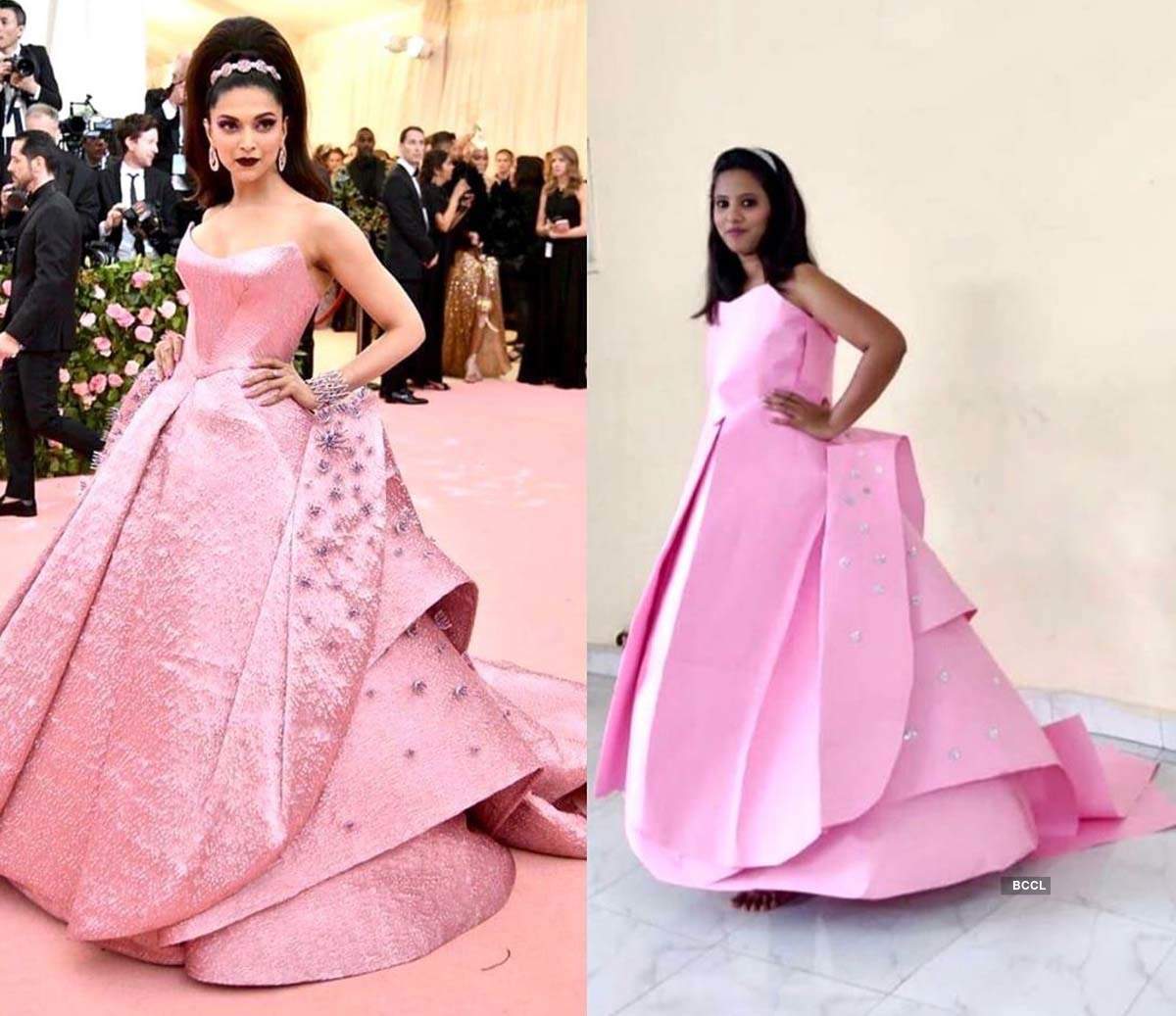 Fans recreate Deepika Padukone and Priyanka Chopra's iconic Met Gala looks at home