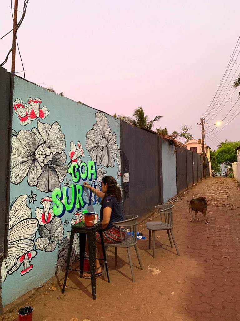 An Artist stuck in Goa during COVID-19 creates wall art symbolizing hope -  Times of India