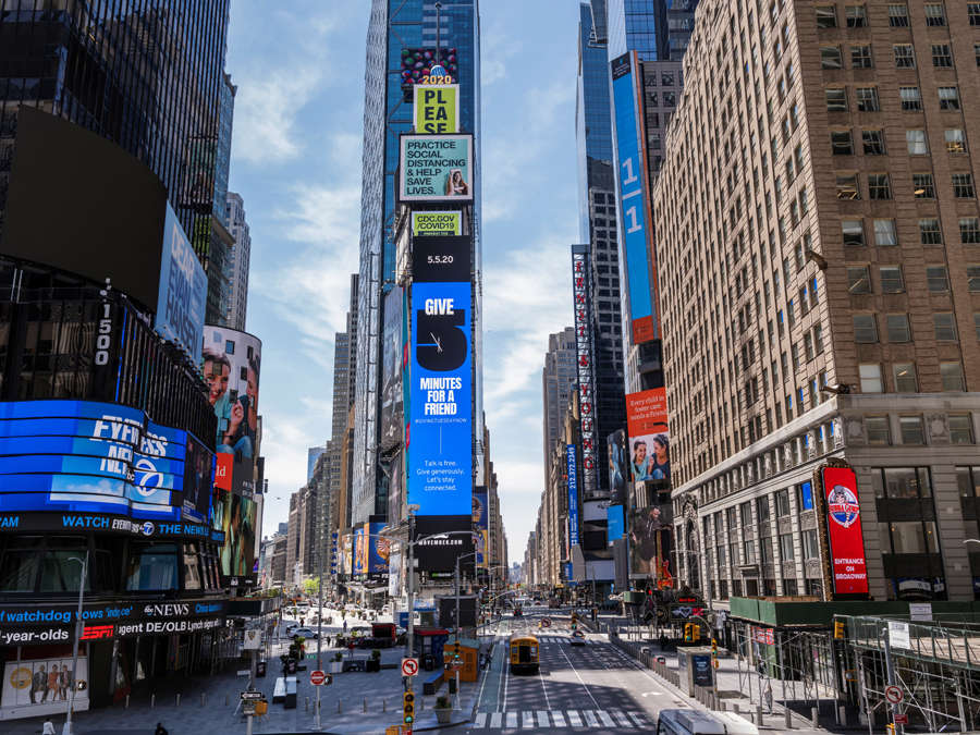 Empty streets of New York City