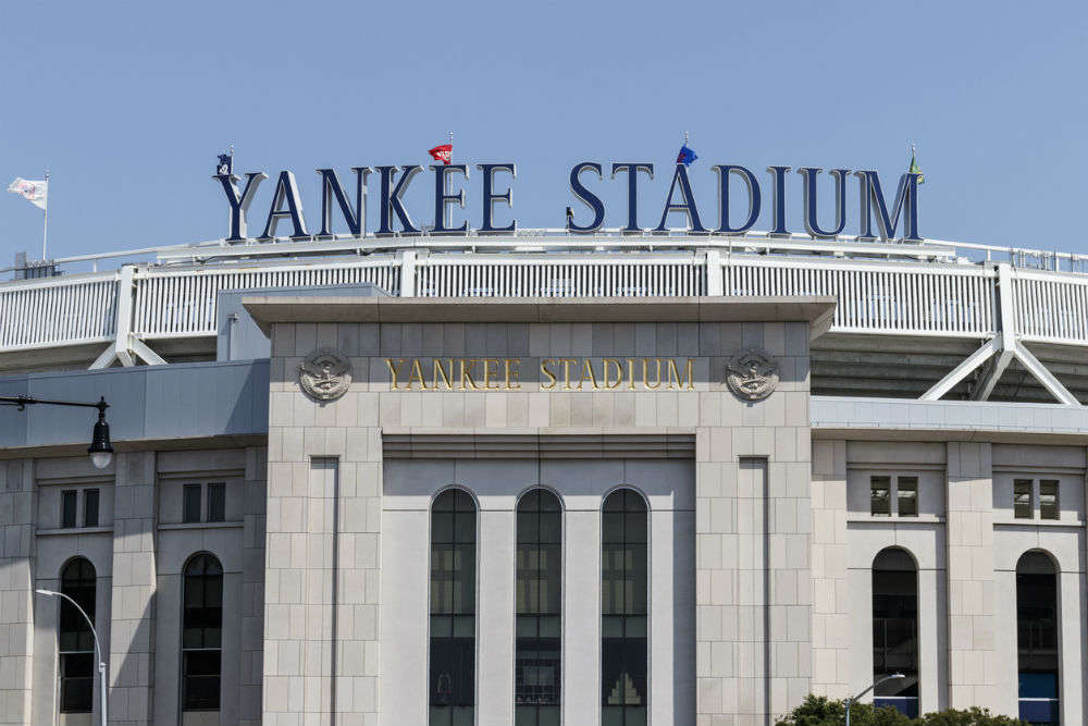 Aerial View of Iconic Yankee Stadium in Bronx, New York City, US