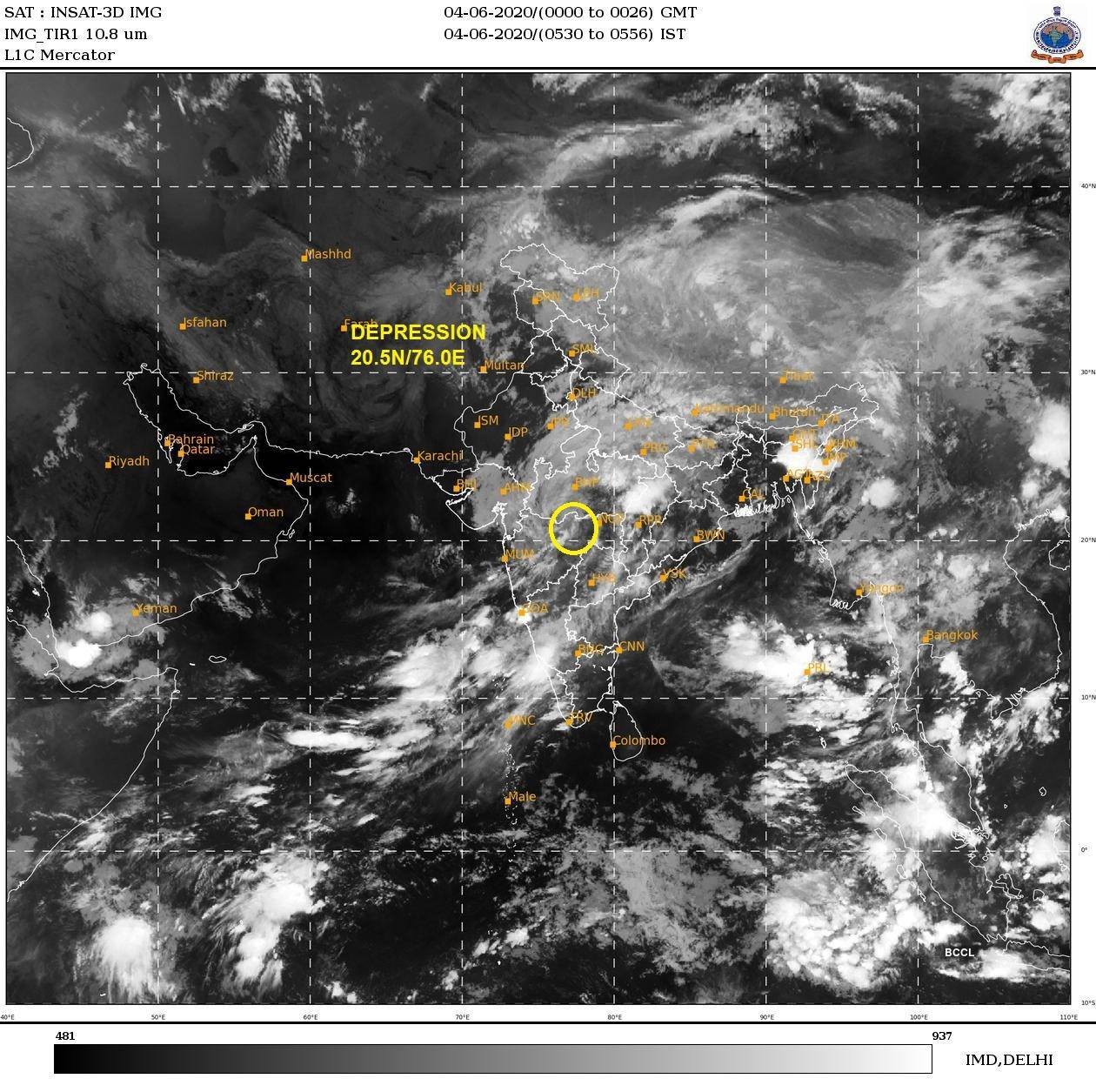 Imd Insat Satellite Images Imd Shares Satellite Pictures Of Cyclone Nisarga Photogallery - Etimes