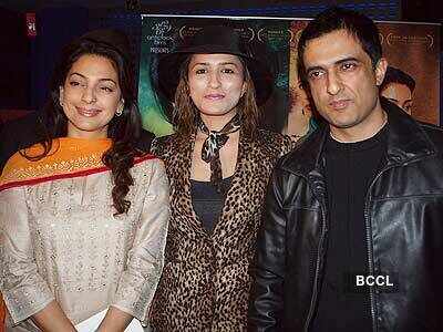 Sanjay Suri Juhi Chawla and Aashmeen Munjal during an 