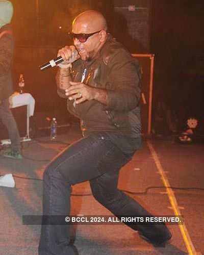 Vishal Dadlani performs during college fest 'Harmony' at St.Stephens College campus in Delhi