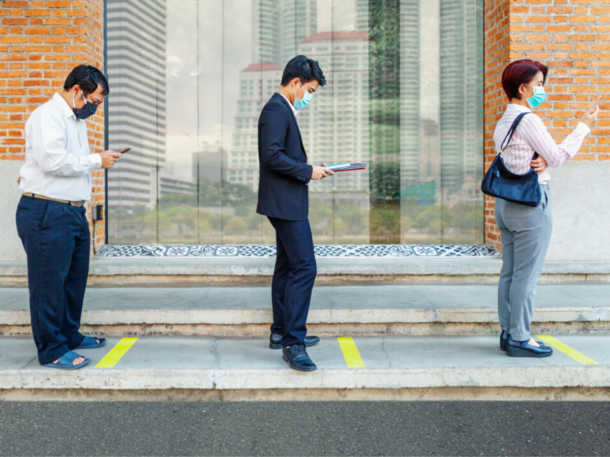 Social distancing means standing 6 feet apart. Here's what that actually  looks like