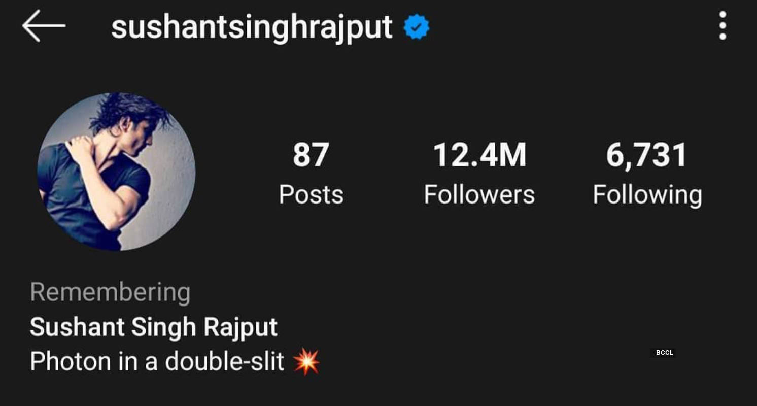 Late Bollywood actor Sushant Singh Rajput's Instagram account memorialised