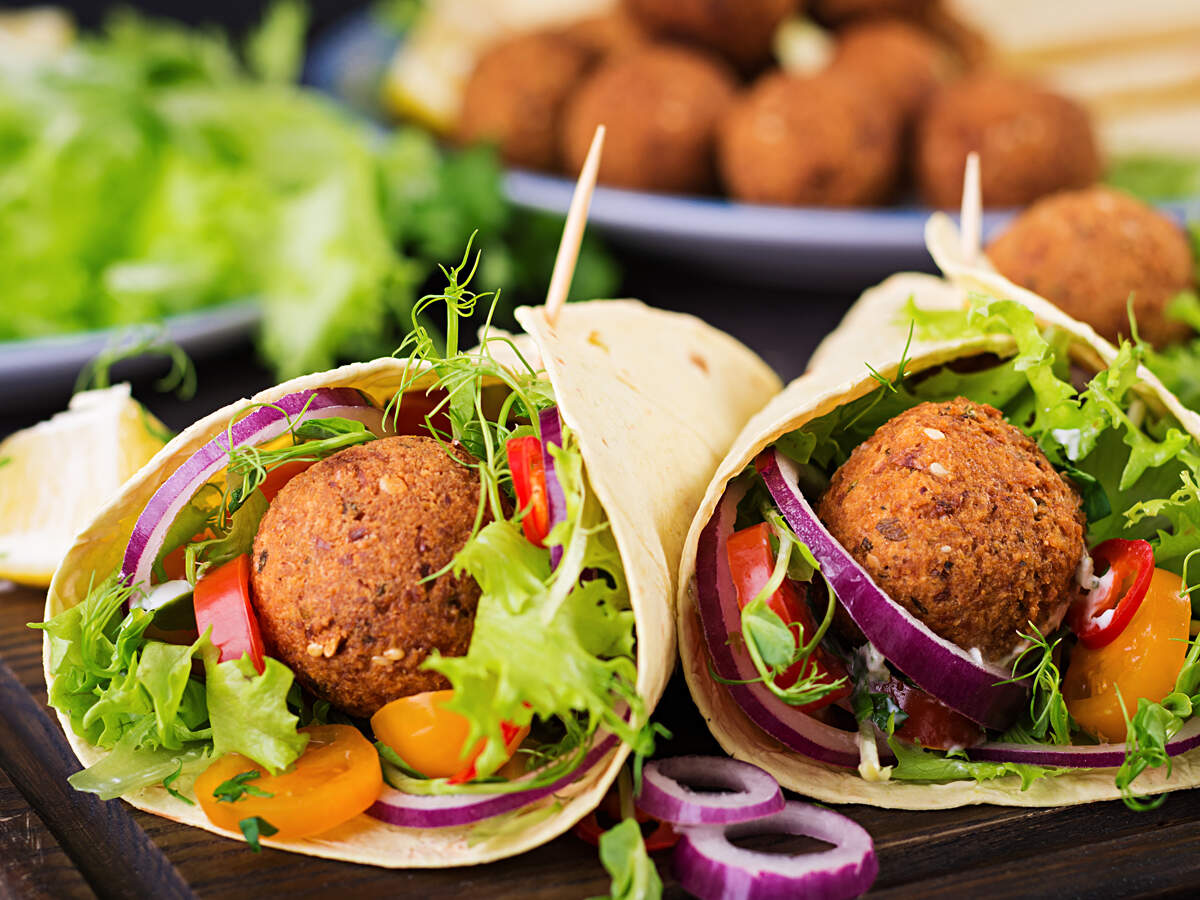 Moong Dal Falafel Wrap Recipe Falafel Wrap with Hummus