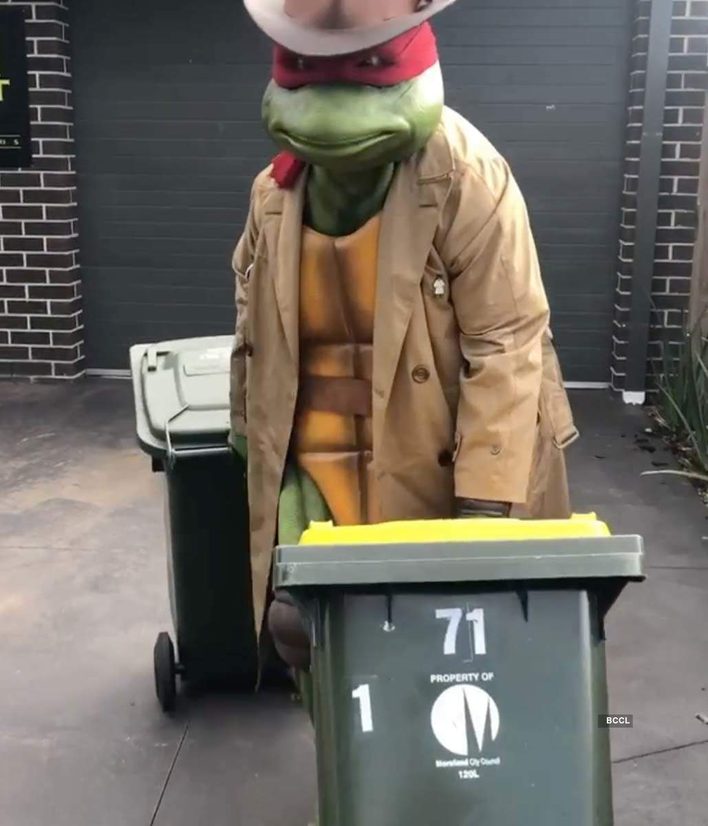 Hilarious pictures of people dressing up to take their trash out amid Covid-19