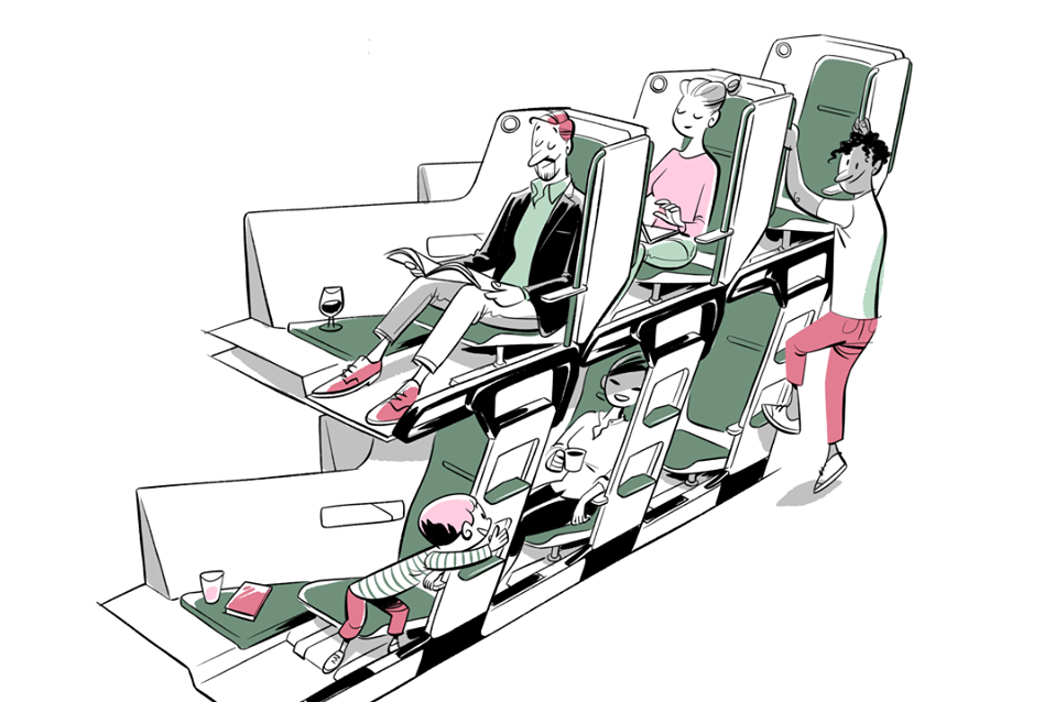 A double-decker seating arrangement could be the future of air travel A double-decker seating arrangement could be the future of air travel