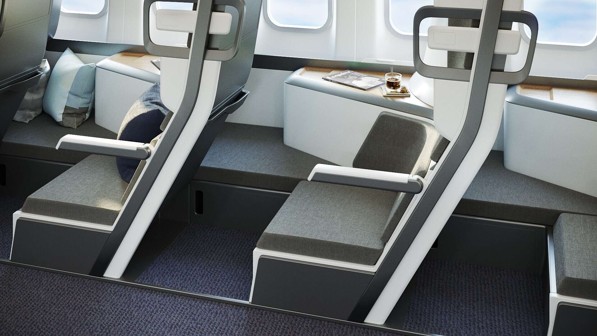 A double-decker seating arrangement could be the future of air travel A double-decker seating arrangement could be the future of air travel