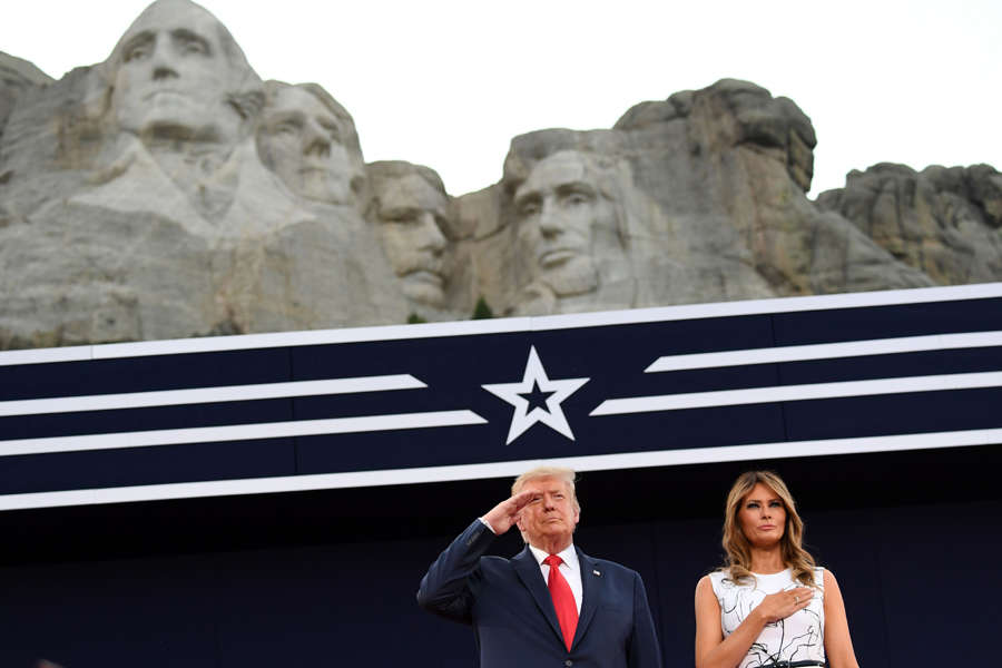 Donald Trump celebrates Independence Day amid protests