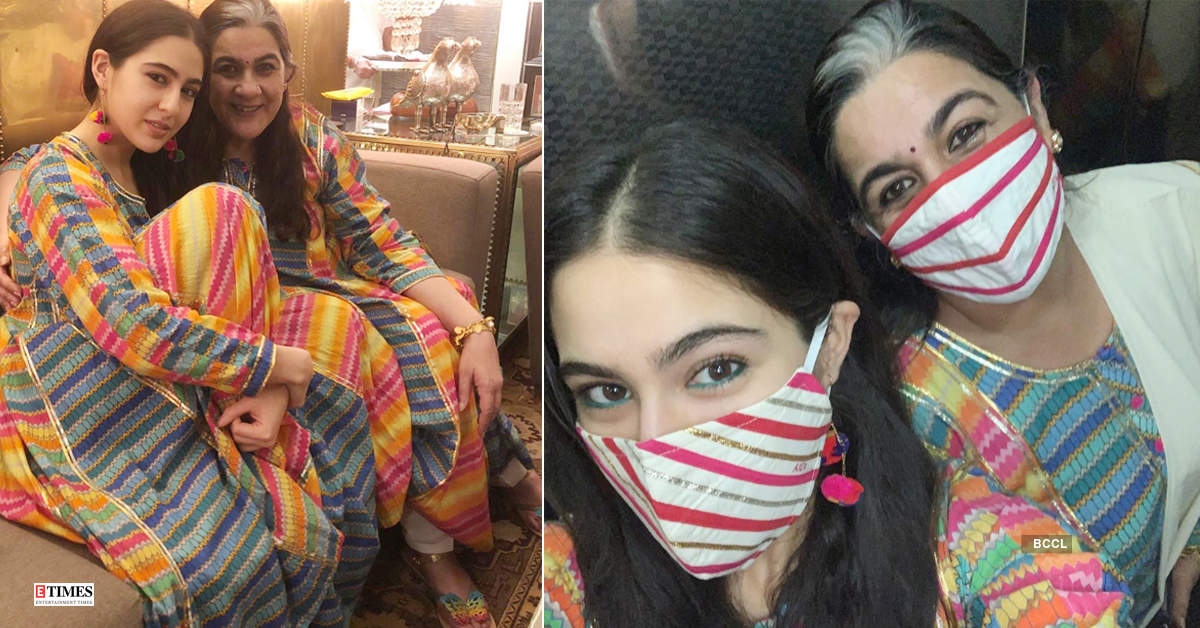 Mother-daughter duo Sara Ali Khan and Amrita Singh are ‘winning’ & ‘twinning’ on a day out
