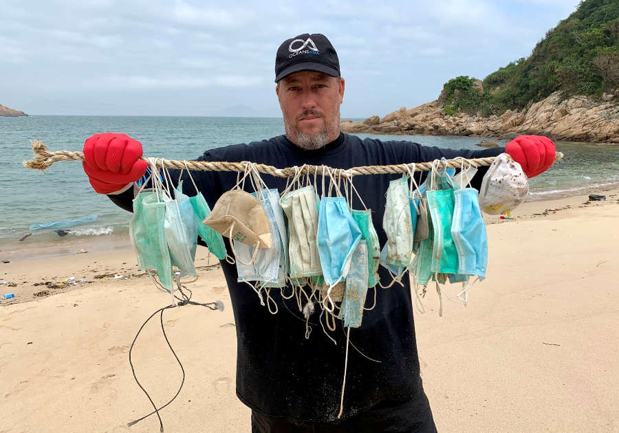 Horrifying pictures of masks and gloves washed up on beaches