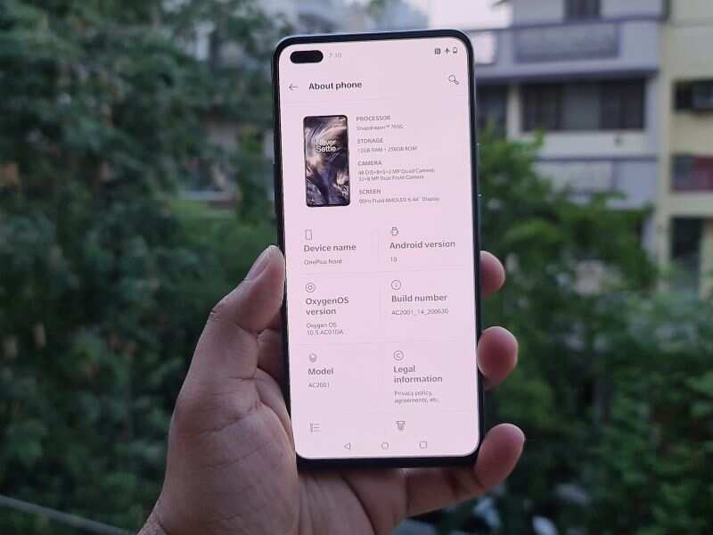 OnePlus Nord runs Qualcomm Snapdragon 765G with Android 10 OS