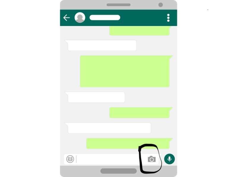 Tap on the camera icon placed in the text field