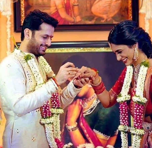 New pictures from Telugu actor Nithiin and girlfriend Shalini's private wedding ceremony
