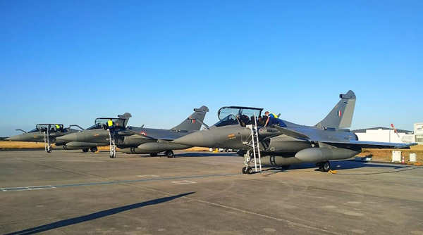 Five Rafale jets touchdown Indian soil at Ambala air base