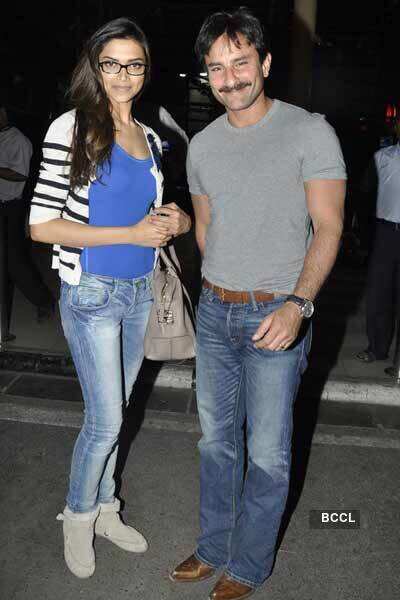 Saif, Deepika at airport