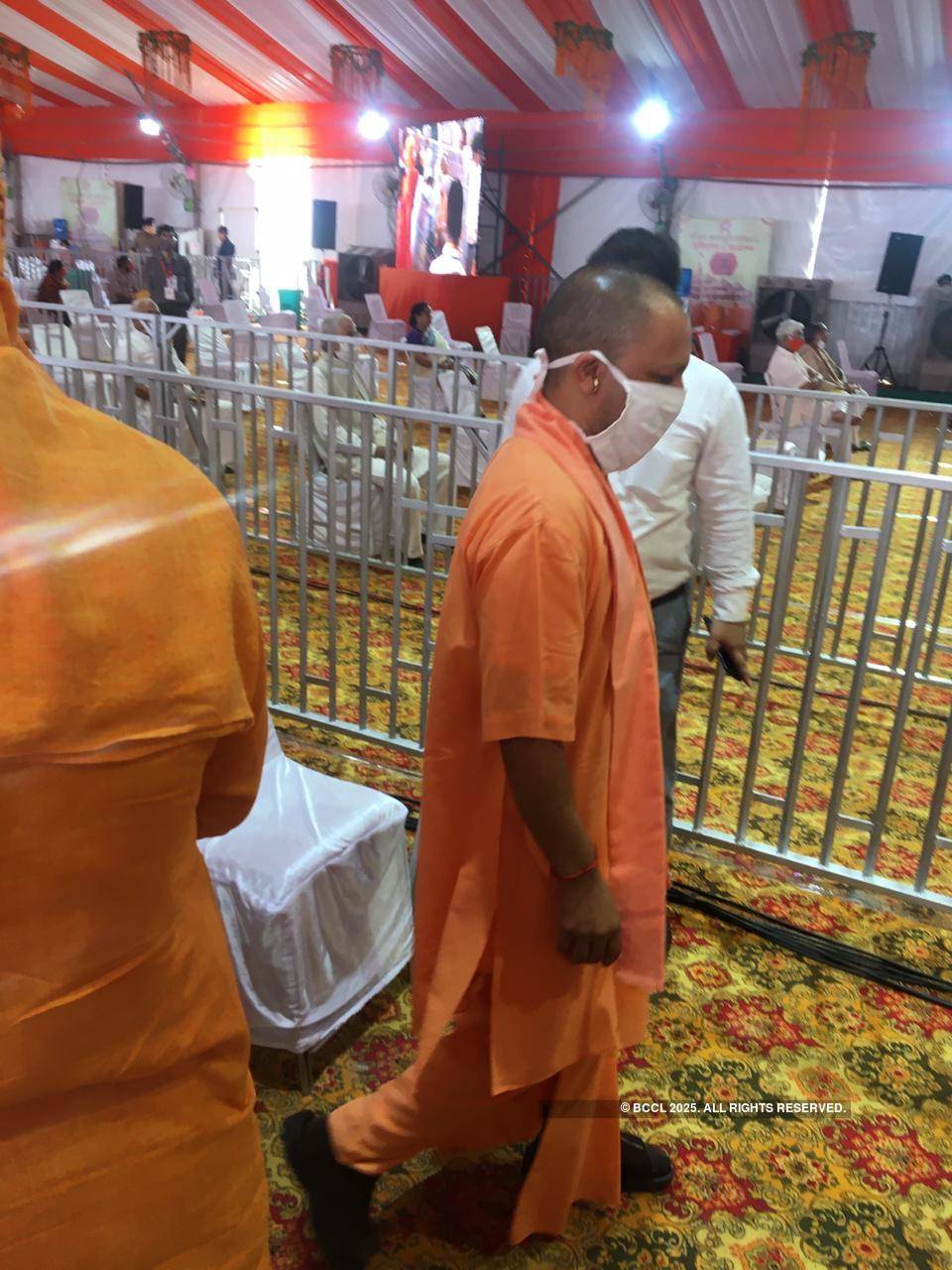 Bhoomi Pujan: UP CM Yogi Adityanath welcomes guests