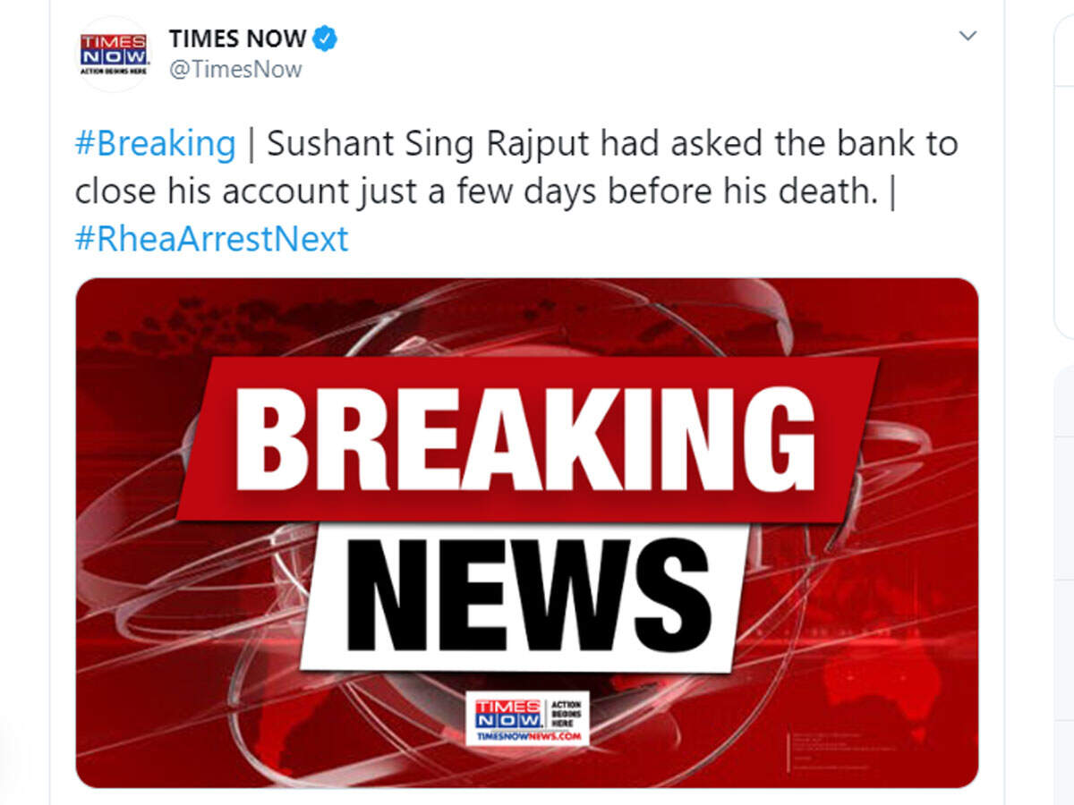 Sushant Singh Rajput Asked To Close Bank Account Cancelled Request Days Later Report Times Of India Newseverything - un poco loco meme roblox roblox myth generator