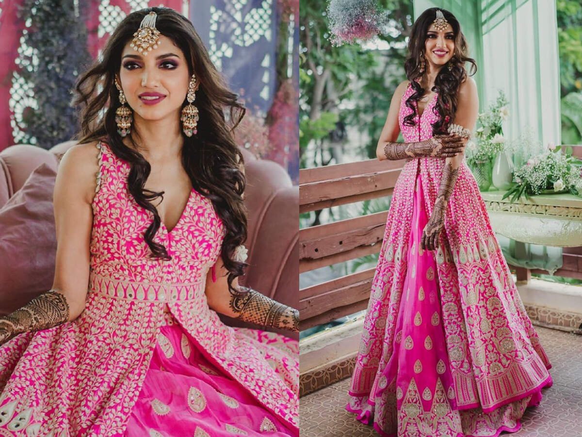 mehndi lehnga style