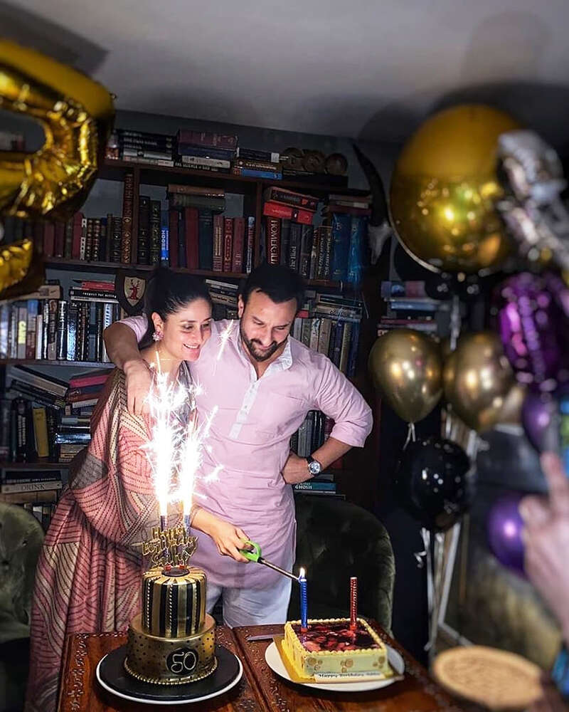 Pictures from Saif Ali Khan's intimate birthday celebration with wife Kareena Kapoor