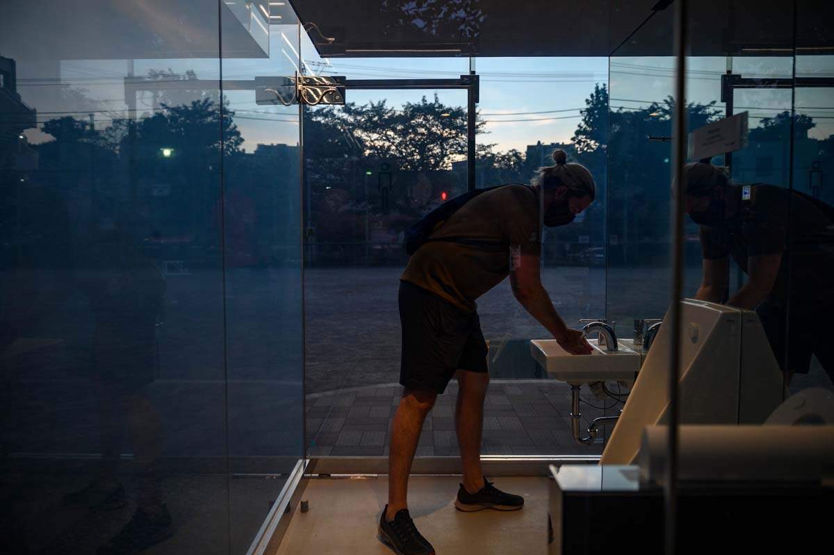 Transparent public toilets Tokyo