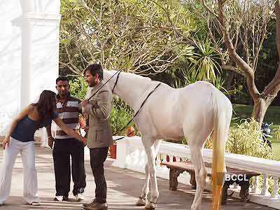 Saif with biker Chris Pfeiffer