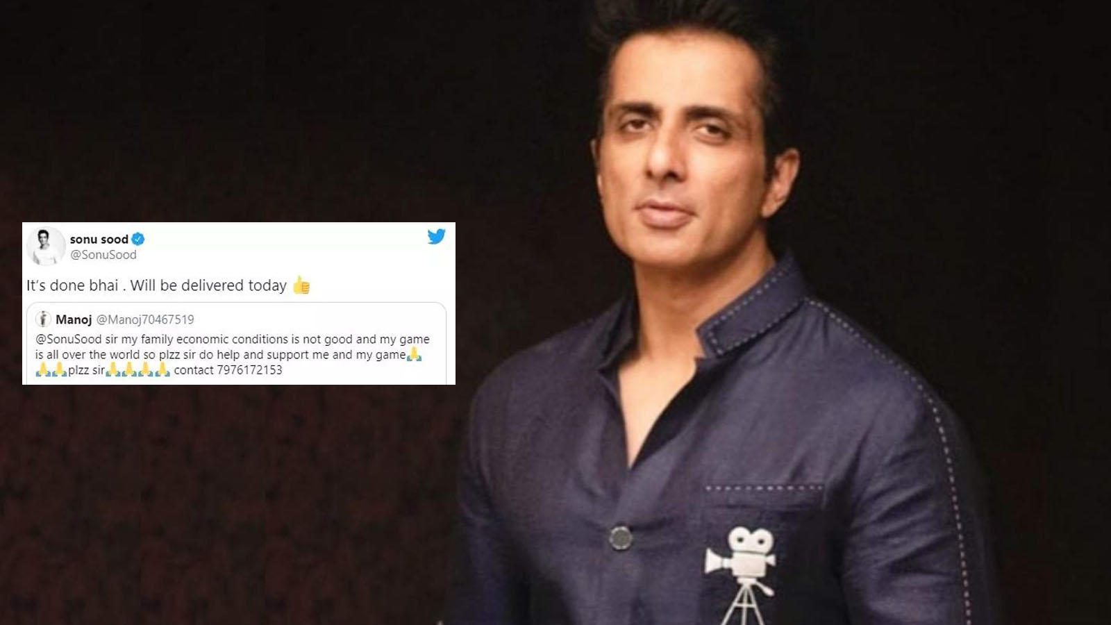 Sonu Sood delivers shoes to an athlete and books to an IAS aspirant