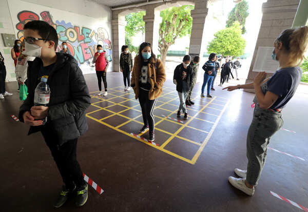 These pictures show the new school environment post COVID-19 lockdown