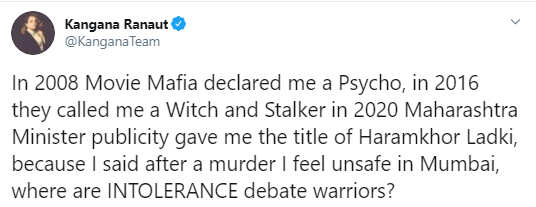 kangana intolerance tweet