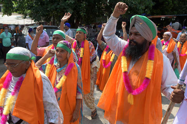 Farmers stage protest against privatisation of electricity board in Amritsar