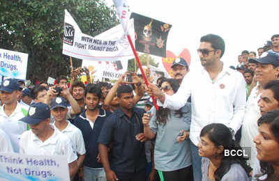 Abhi @ 'Anti-Drug' rally