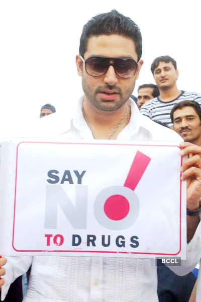 Abhi @ 'Anti-Drug' rally