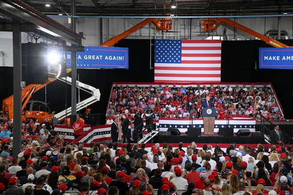 Donald Trump holds indoor rally amid pandemic