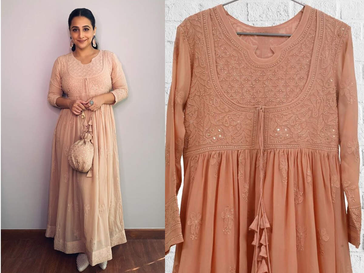 Vidya Balan S Nude Anarkali Is A Perfect Pick For Minimalistic Brides