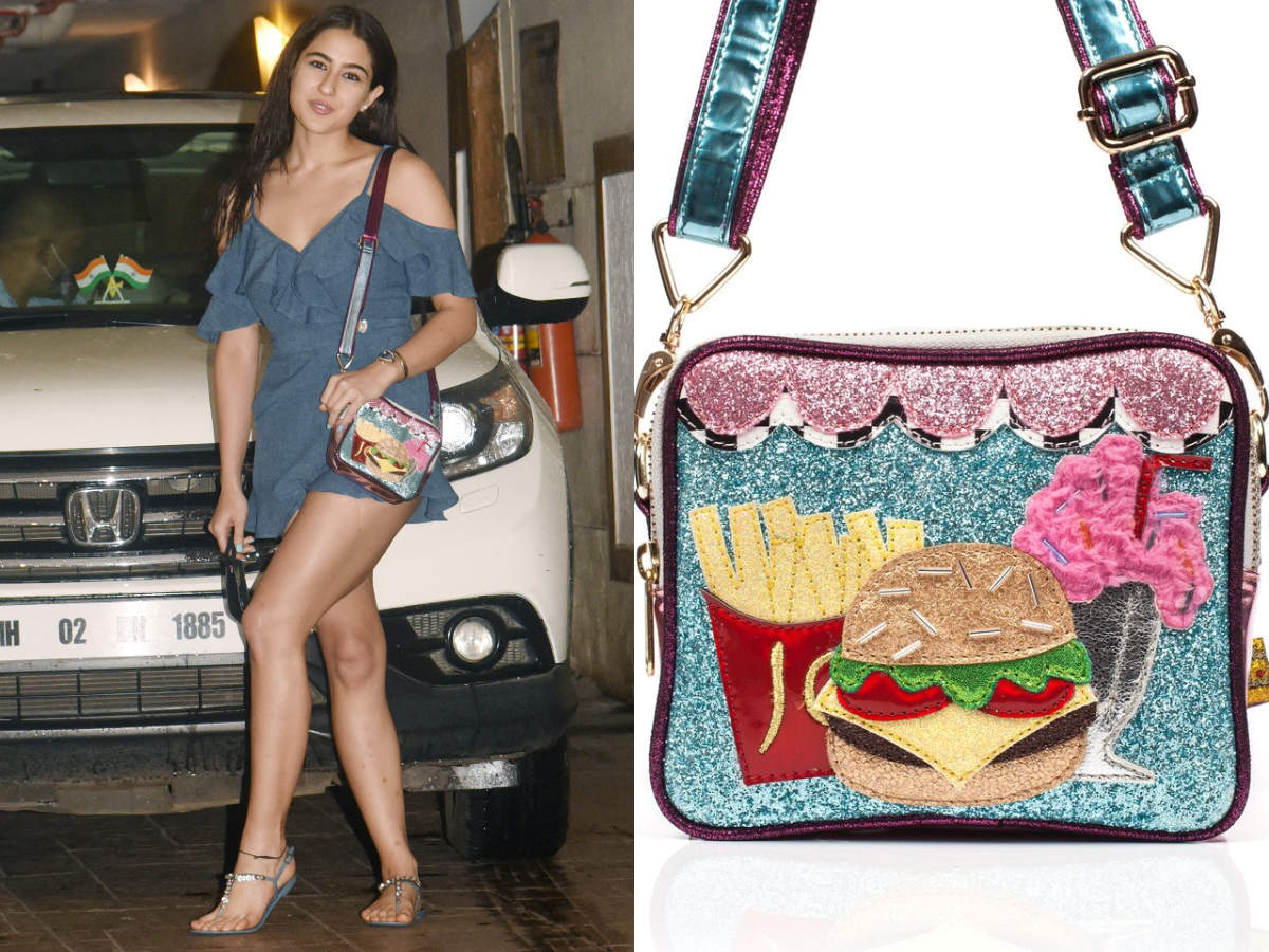 Sara Ali Khan S Glittery Shoulder Bag Is The Hottest Accessory Of The Season The Times Of India Divya Bharat