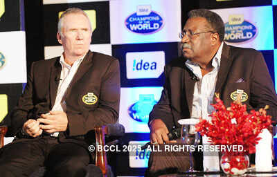 Former cricketers @ promotional event