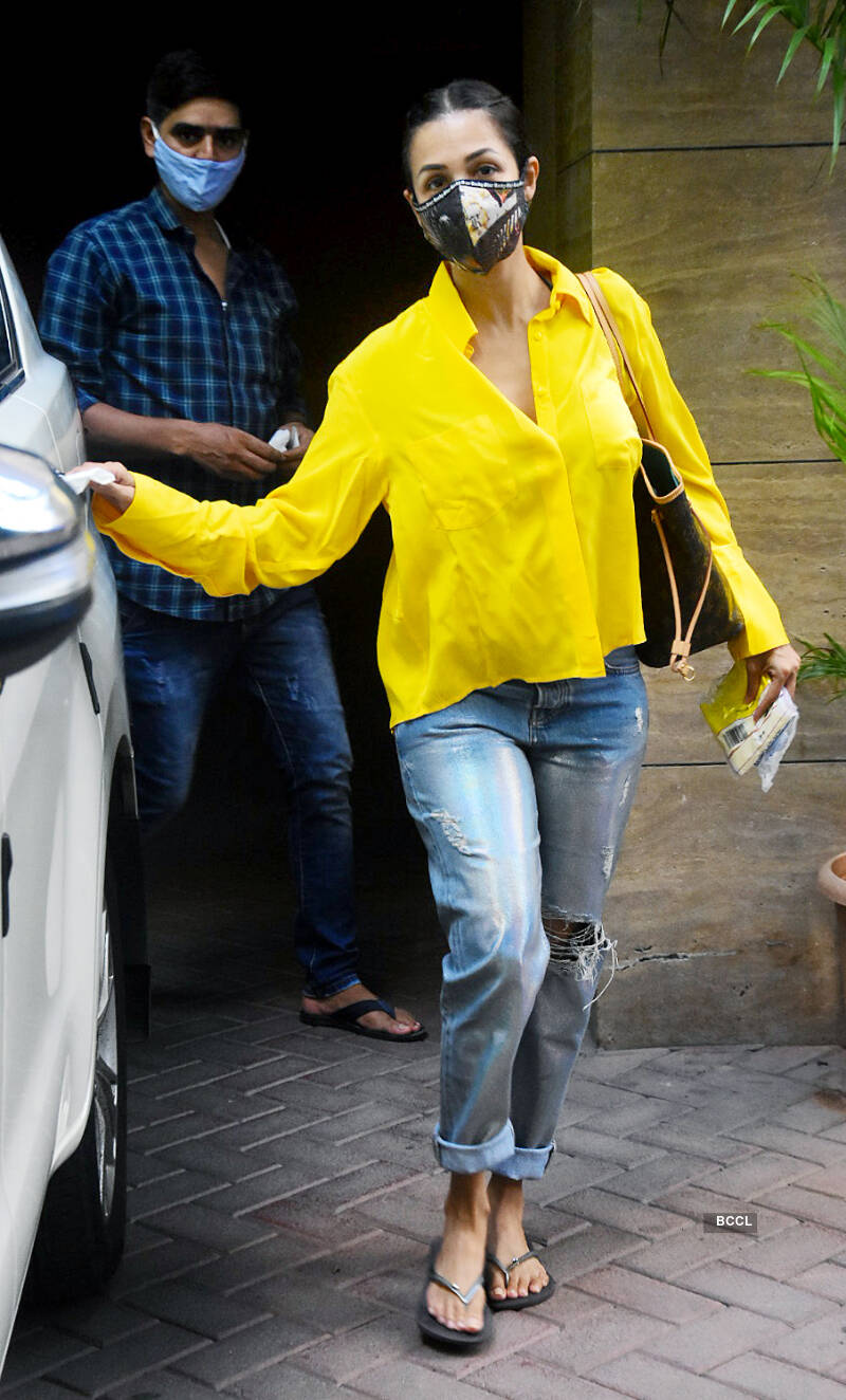 Malaika Arora spotted outside her residence post COVID-19 recovery