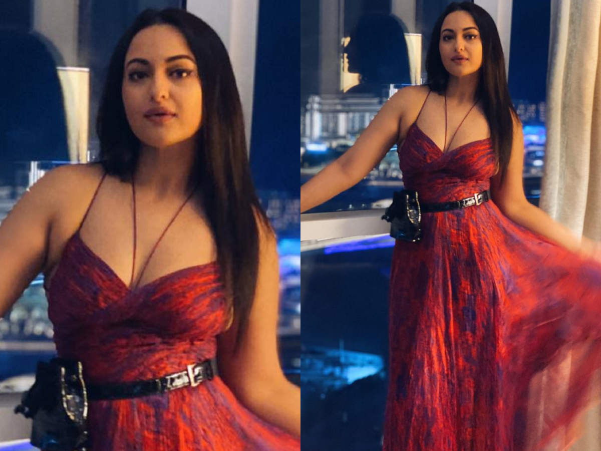 Sonakshi Sinhas Cross Bust Dress Is The Hottest Quarantine Party
