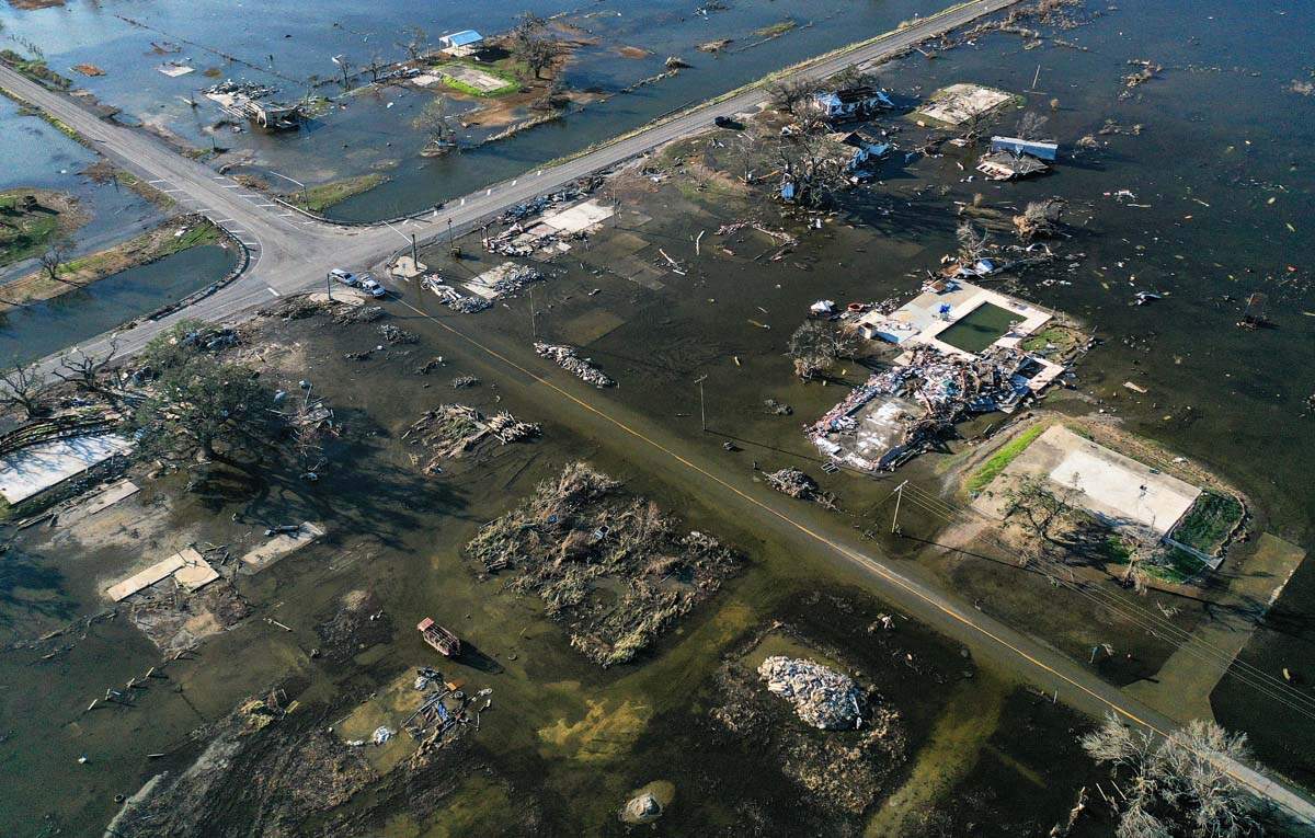 Pictures of floods and destruction in Louisiana caused by Hurricane Delta