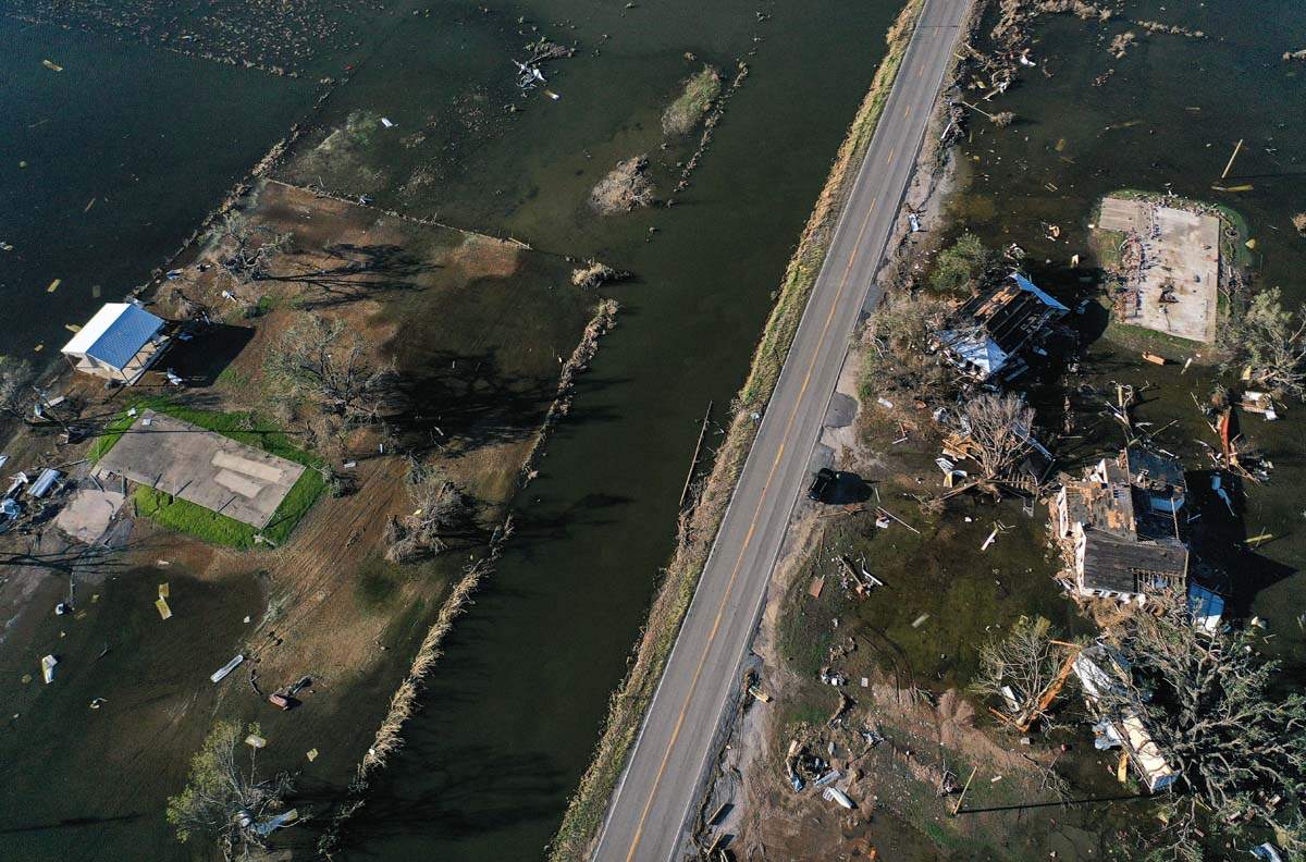 Pictures of floods and destruction in Louisiana caused by Hurricane Delta