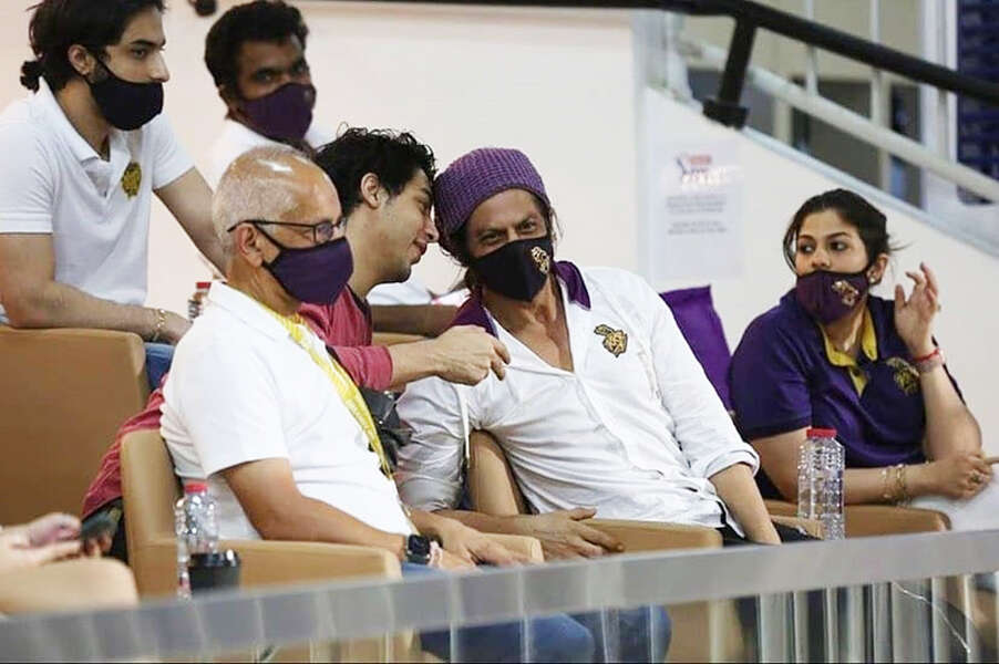 Unmissable pictures of SRK&rsquo;s son Aryan Khan cheering for KKR from IPL 2020 match